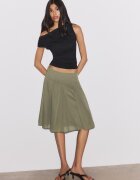 Stradivarius Tricou Asimetric Cu Încrețitură Negru Xs