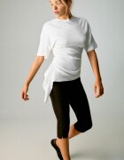Stradivarius Tricou Asimetric Cu Mânecă Scurtă Ecru S
