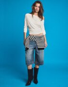 Stradivarius Tricou Asimetric Din Modal Ecru Xl