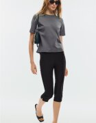 Stradivarius Tricou B01 Basic Regular Fit Heavy Weight Gri Închis M