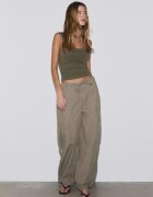Stradivarius Tricou Cu Bretele Late Kaki Xl