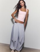 Stradivarius Tricou Cu Bretele Late Roz Pastel Xl
