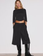 Stradivarius Tricou Cu Guler Bărcuță Negru M