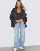 Stradivarius Tricou Cu Guler Halter Maro Xs