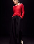 Stradivarius Tricou Cu Mânecă Lungă 100% Bumbac Supima® Roșu Închis M