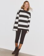 Stradivarius Tricou Cu Mânecă Lungă Și Croială Boxy Cu Dungi Maro L