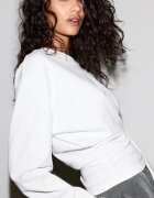 Stradivarius Tricou Cu Mânecă Lungă Și Încrețitură Alb M