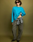 Stradivarius Tricou Cu Mânecă Lungă Turcoaz Xs