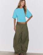 Stradivarius Tricou Cu Mânecă Scurtă Japoneză Turcoaz Xl