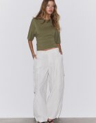 Stradivarius Tricou Cu Mânecă Scurtă Japoneză Verde Închis Xs