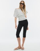 Stradivarius Tricou Cu Mânecă Scurtă Și Decolteu Bărcuță Ecru M