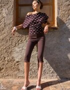 Stradivarius Tricou Cu Mânecă Scurtă Și Decolteu Bărcuță Maro S