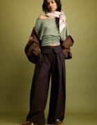 Stradivarius Tricou Cu Mânecă Scurtă Și Decolteu Bărcuță Verde Închis L