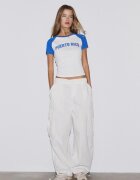 Stradivarius Tricou Cu Mânecă Scurtă Și Imprimeu Ecru Xl