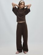 Stradivarius Tricou Cu Mânecă Scurtă Și Tact Moale Maro M