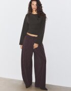 Stradivarius Tricou Cu Mâneci Kimono Maro L