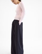 Stradivarius Tricou Din Bumbac 100% Supima® Cu Mânecă Lungă Roz Somon L
