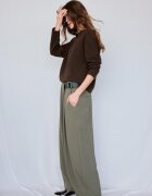 Stradivarius Tricou Din Tricot Cu Guler Rotund Maro Xs