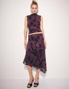 Stradivarius Tricou Fără Mâneci Cu Guler Horn Și Textură Flocată Purpuriu S