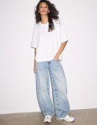 Stradivarius Tricou Oversize Cu Mânecă Scurtă Alb M