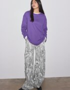 Stradivarius Tricou Oversize Mânecă Lungă Mov S