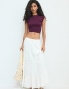 Stradivarius Tricou Scurt Cu Mânecă Mini Purpuriu M