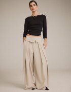Stradivarius Tricou Simplu Cu Decolteu Bărcuță Negru Xs
