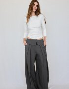 Stradivarius Tricou Simplu Cu Guler Barcă Ecru Xs