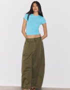 Stradivarius Tricou Simplu Cu Mânecă Scurtă Și Guler Rotund Turcoaz M