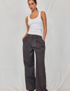 Stradivarius Tricou Spate Tip Înotător Din Bumbac Rib Alb S