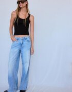 Stradivarius Tricou Spate Tip Înotător Din Bumbac Rib Negru M