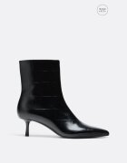 Stradivarius Wide Fit. Botine Cu Toc Kitten Și Aspect Croco Negru 38