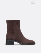 Stradivarius Wide Fit. Botine Plate Imitație Piele De Căprioară Maro 35