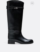 Stradivarius Wide Fit. Cizme De Călărie Cu Talpă Joasă Negru 41