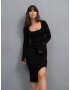 A LOT LESS Rochie tricotat 'Arabella' negru - Pled.ro