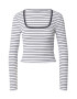 Abercrombie & Fitch Tricou albastru noapte / alb - Pled.ro