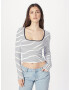 Abercrombie & Fitch Tricou albastru noapte / alb - Pled.ro