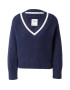 Abercrombie & Fitch Pulover bleumarin / alb - Pled.ro