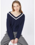 Abercrombie & Fitch Pulover bleumarin / alb - Pled.ro