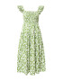 Abercrombie & Fitch Rochie de vară verde kiwi / alb - Pled.ro