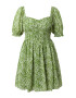 Abercrombie & Fitch Rochie de vară verde deschis / alb - Pled.ro