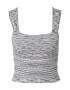 Abercrombie & Fitch Top brodat 'ANGLED' albastru porumbel / alb - Pled.ro