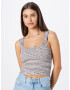 Abercrombie & Fitch Top brodat 'ANGLED' albastru porumbel / alb - Pled.ro