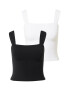 Abercrombie & Fitch Top negru / alb - Pled.ro