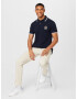 Abercrombie & Fitch Tricou bleumarin / albastru deschis / galben / alb - Pled.ro