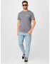 Abercrombie & Fitch Tricou gri / alb - Pled.ro