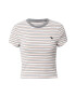 Abercrombie & Fitch Tricou gri / alb - Pled.ro