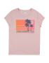 Abercrombie & Fitch Tricou 'MAY' bleumarin / portocaliu neon / roz neon / roz deschis / alb - Pled.ro