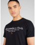 Abercrombie & Fitch Tricou negru / alb - Pled.ro