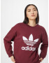 ADIDAS ORIGINALS Bluză de molton 'Trefoil Crew' roșu / alb - Pled.ro